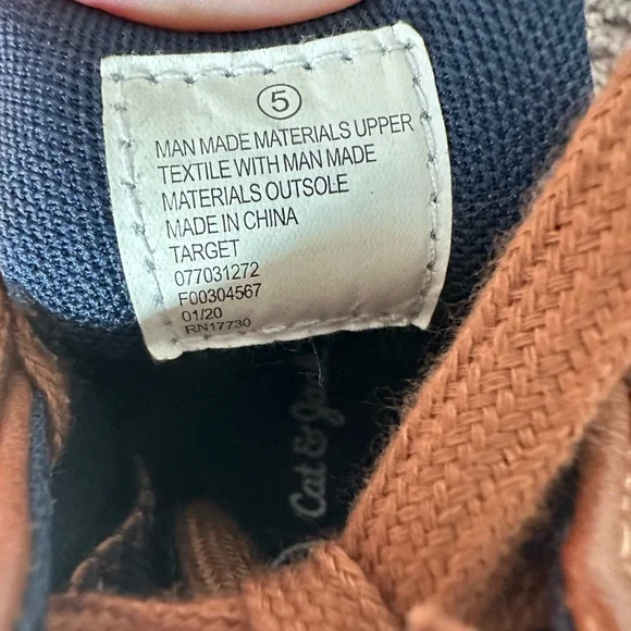 Toddler Boys Mateo High top sneakers Cat & Jack cognac size 5 - Picture 4 of 4